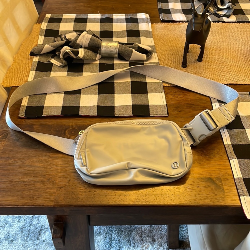 Grey Lululemon sling purse